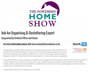 Ask a Decluttering & Organising Expert - Northern Home Show 2014